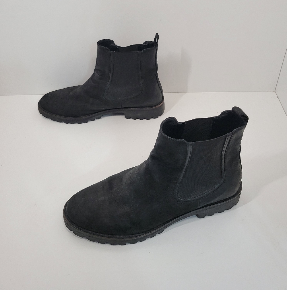 Thursday Boot Co Black Suede Leather Cavalier Pull On Chelsea Boots Womens Sz 11
